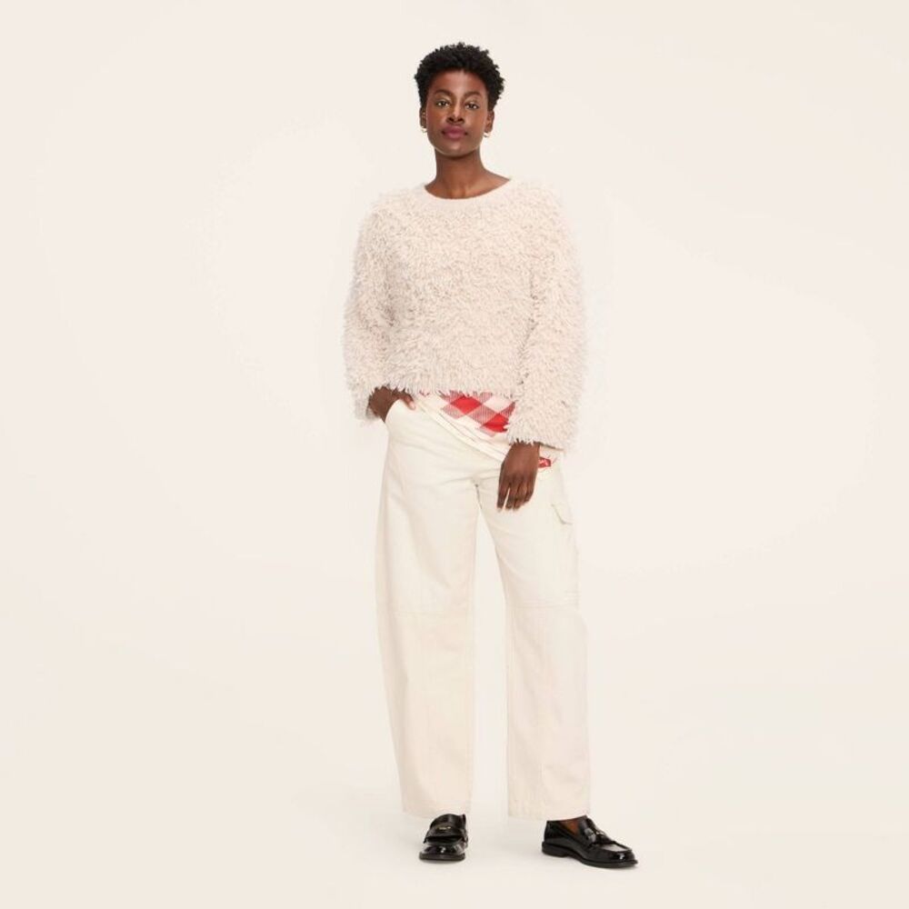 Women's Loopy Yarn Crewneck Pullover Sweater - Woolrich Cream XS